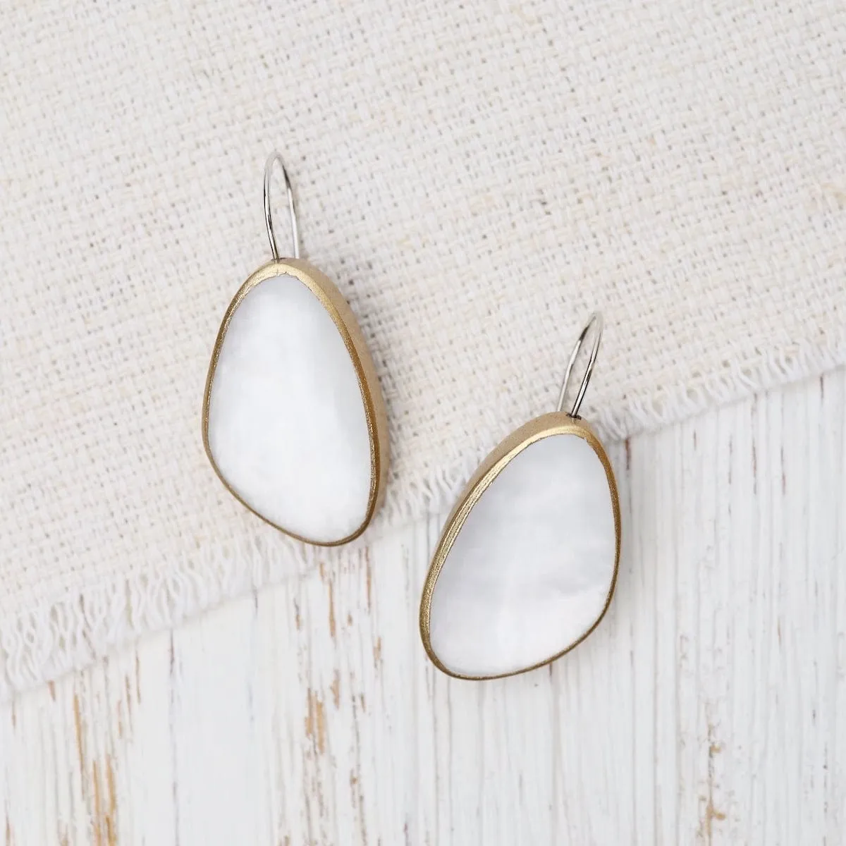 White Pebble Earrings