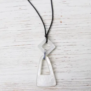 White Sliding Statement Resin Necklace