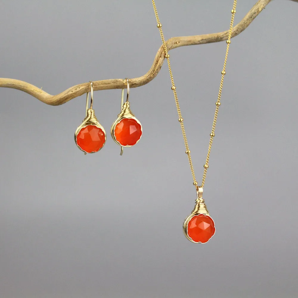 Wire Wrap Carnelian Necklace