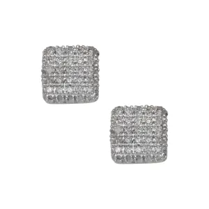 Women's Micro-Pavé Cube Diamond Stud Earrings 0.35ct 10K Yellow Gold