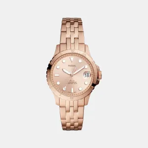 Women's Rose Gold Analog Stainless Steel Watch ES4748