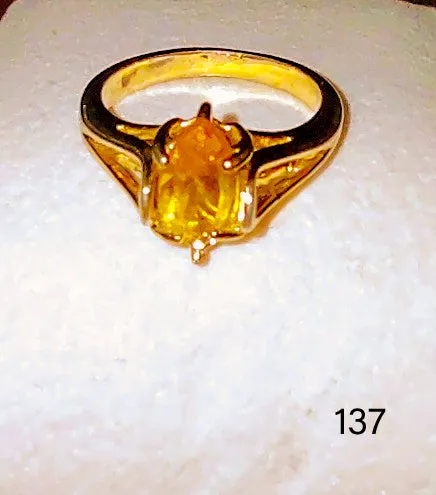 Yellow Gold Ladies Plated Topaz Ring sz.5