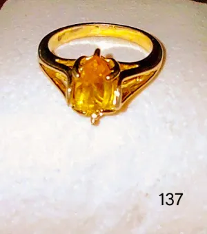 Yellow Gold Ladies Plated Topaz Ring sz.5