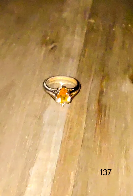 Yellow Gold Ladies Plated Topaz Ring sz.5