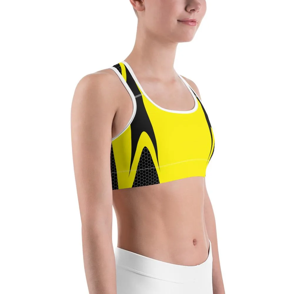 Yellow Honeycomb Carbon Sports Bra